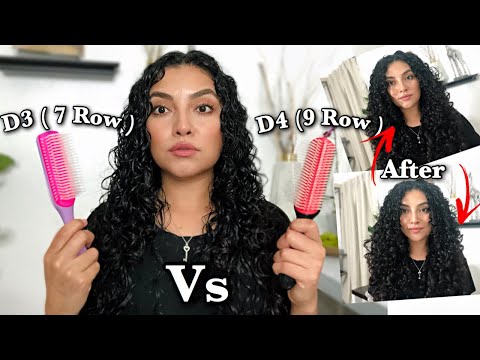 Comparing 2 DENMAN BRUSHES On Curly Hair D3 (7 Row) Vs...