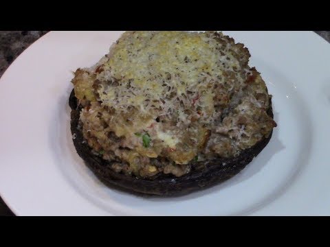 SAUSAGE STUFFED PORTABELLA MUSHROOMS