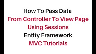 how to pass session data from controller to view mvc c#4.6