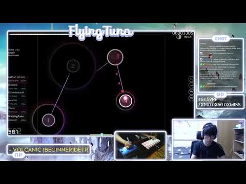 [8.89⭐Live] WalkingTuna | DETRO - volcanic [Beginner] +HR 90.64% 585/1142x {#4 💖 36❌} - osu!