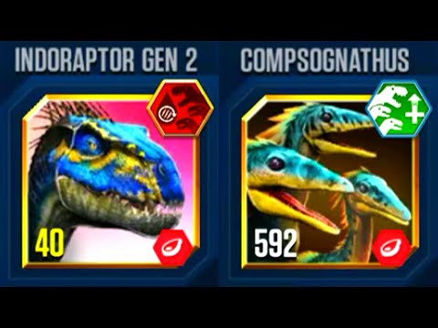 INDORAPTOR GEN 2 VS COMPSOGNATHUS UNLOCK HYBRIDS PARASAURA LEVEL 40 | HT GAME