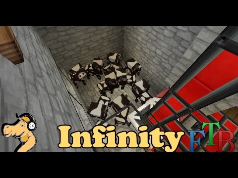 Modded Minecraft - FTB Infinity Expert Mode #13: Automated Cow Farm!