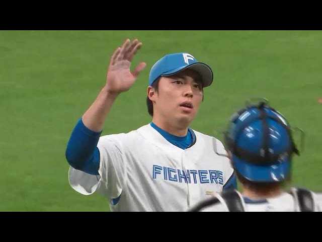 【9回表】最後は空振り三振!! ファイターズ・田中正義 古巣相手に3者凡退でセーブ!!  2023年4月29日 北海道日本ハムファイターズ 対 福岡ソフトバンクホークス