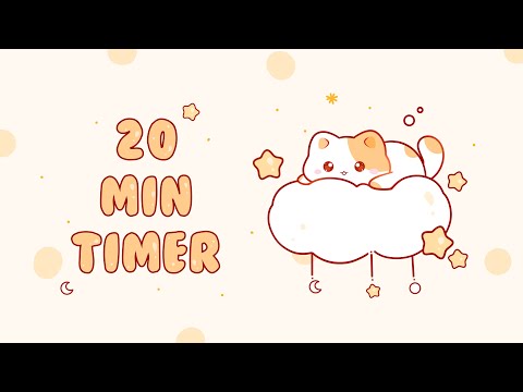 20 minutes  - Study Timer Work with me Cat on a fluffy cloud #timer #20min  #studymusic  #lofi