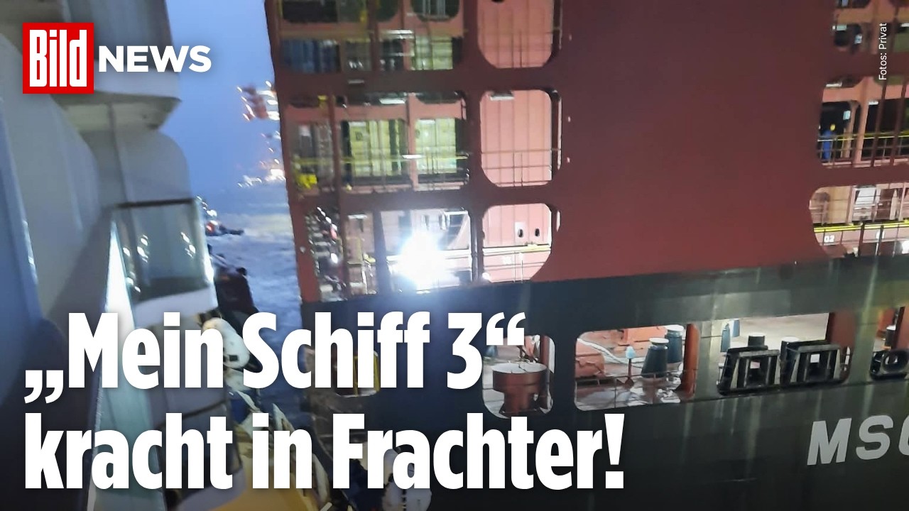 Kollision vor Bremerhaven: „Mein Schiff 3“ rammt Containerschiff beim Auslaufen