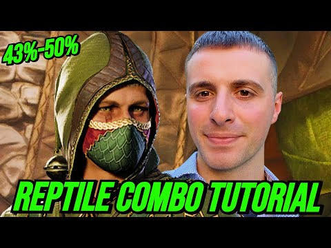 REPTILE COMBO TUTORIAL WITH SCORPION KAMEO! (43%-50%): MORTAL KOMBAT 1!