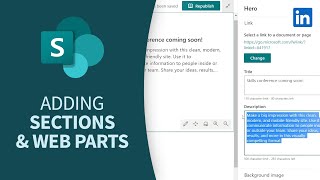 SharePoint Tutorial - The basics of adding sections and web parts