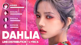 (G)I-DLE - DAHLIA (Line Distribution + Lyrics Color Coded) PATREON REQUESTED