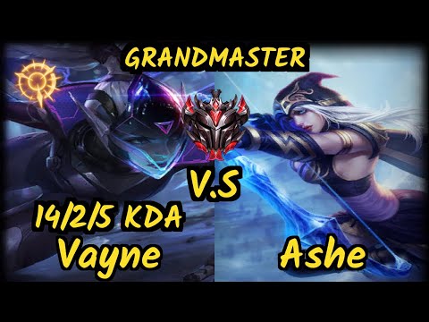 RGE HeaQ (VAYNE) vs ASHE - 14/2/5 KDA BOTTOM ADC GAMEPLAY - EUW Ranked GRANDMASTER