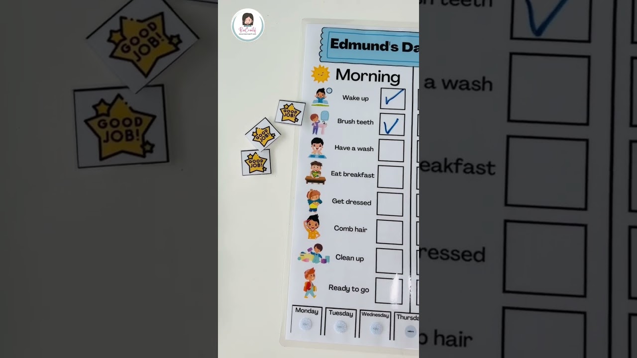 Daily Routine Chart Personalised Name #dailyroutine #earlychildhoodeducation #schedule