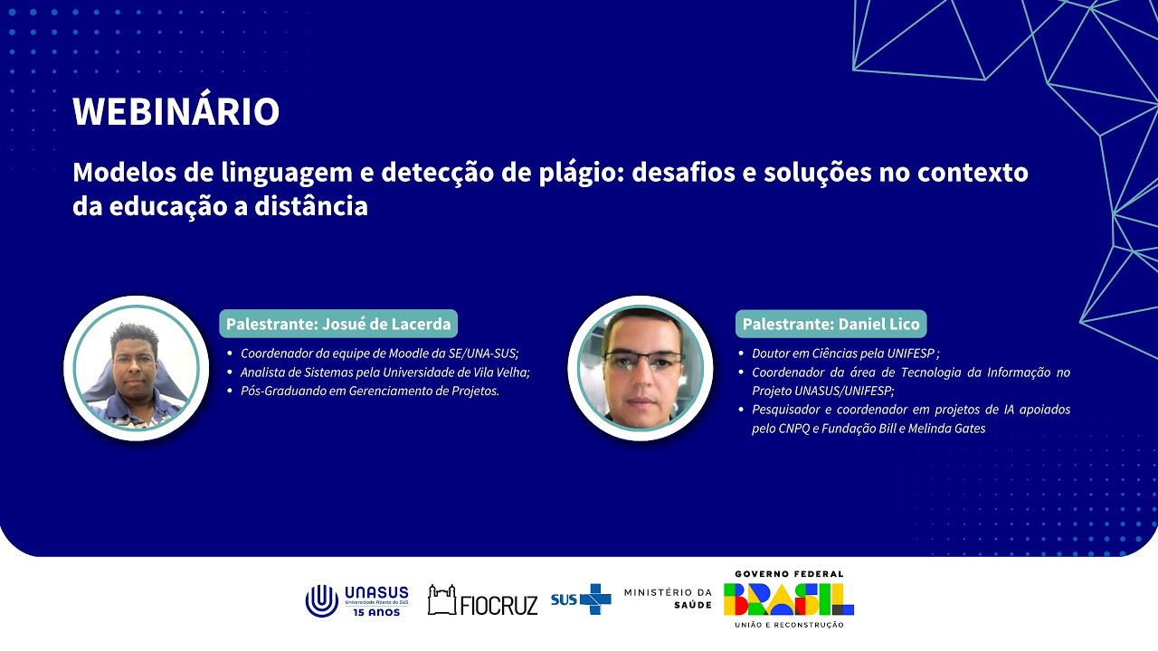 Webinário: Modelos de linguagem e detecção de plágio: desafios e soluções no contexto da EAD