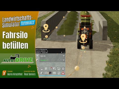 LS22 Tutorials: 🚜 Auto Drive - Filling a drive-through silo - Basics for beginners with AutoDrive