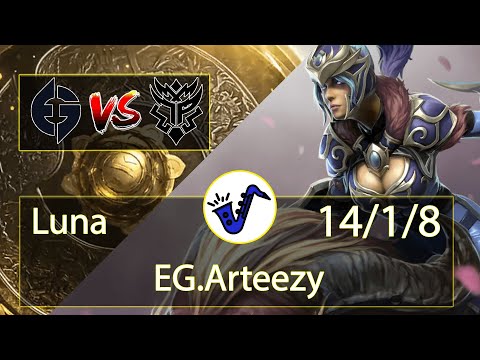 Luna Dota 2 - Arteezy - 14/1/8 - Safe Lane / Pos 1 - EG VS Thunder Predator - TI10 Group Stage