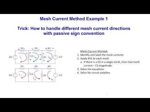 Mesh Current - Example 1 (Trick: How to handle different mesh current directions)