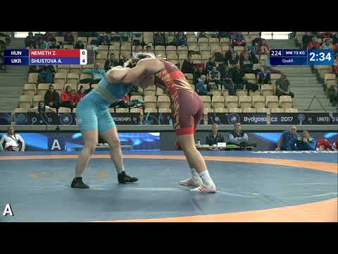 Qual. WW - 75 kg: A. SHUSTOVA (UKR) df. Z. NEMETH (HUN) by VPO, 9-0