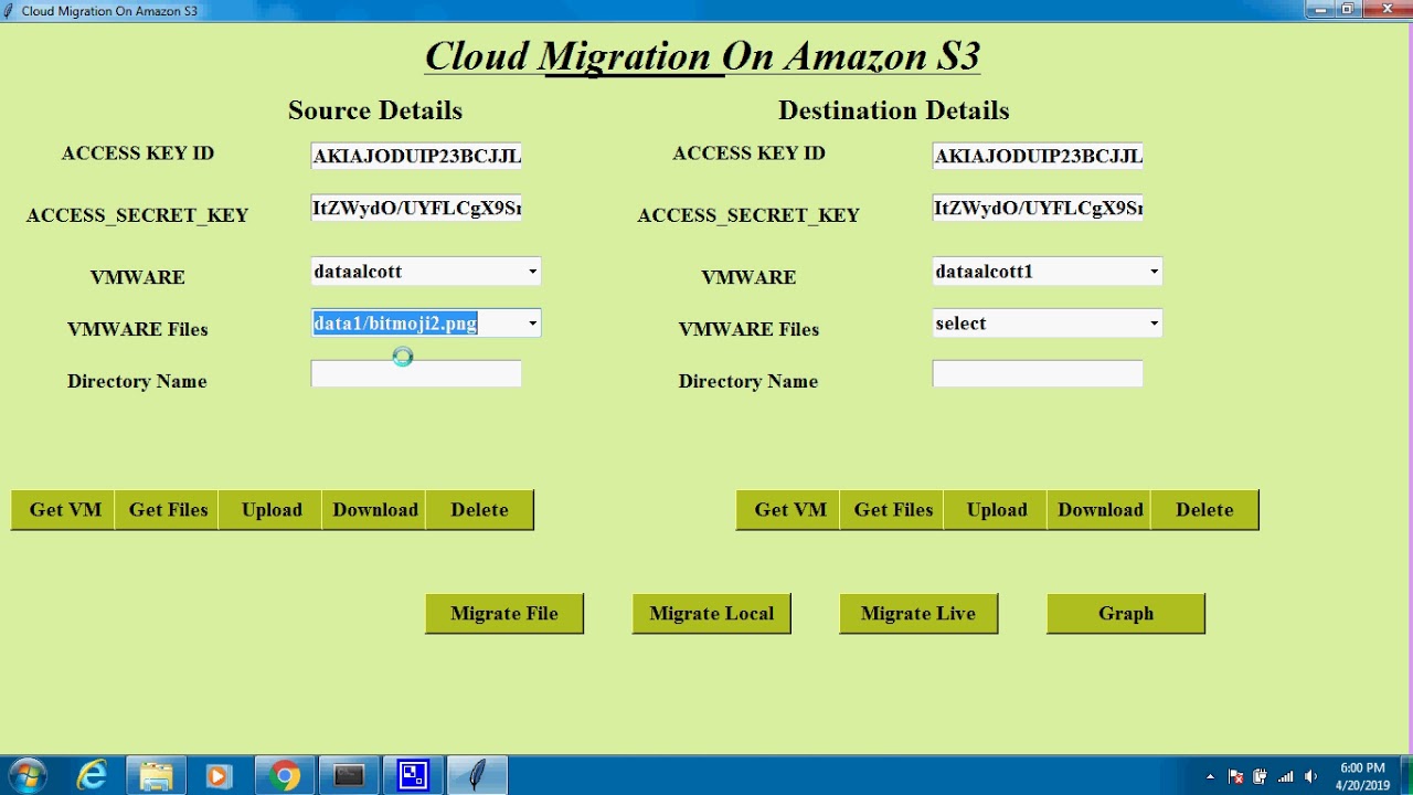 Live Migration of Data in cloud