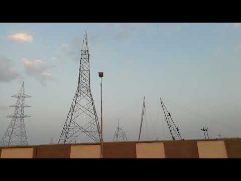 220kv electrical power transmission line tower erection work
