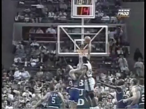 Detroit Pistons vs. Dallas Mavericks - 1996-97 Highlights (Thorpe Dunks on Montross)