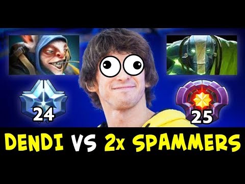 DENDI vs 2x SPAMMERS — COMEBACK vs 24 level Meepo