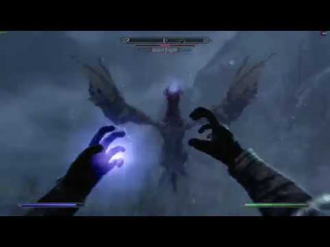 Skyrim Pure Mage Gameplay - Dragon Destruction