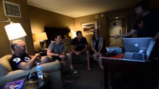The Wiggles,recording a demo of &quot;I&#39;ve got my Glasses on &quot; in a hotel room in the USA!
