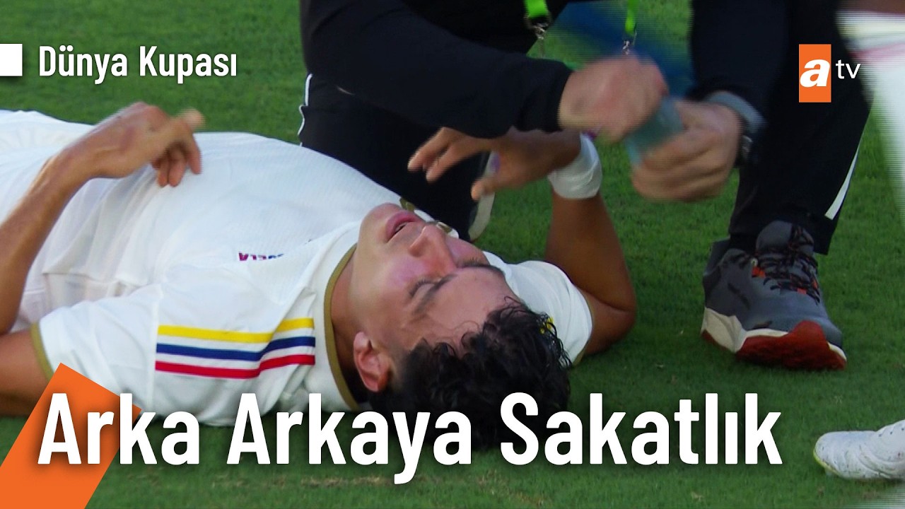 Maçta arka arkaya sakatlıklar yaşanıyor - Venezuela 1 - 2 Türkiye Dünya Kupası