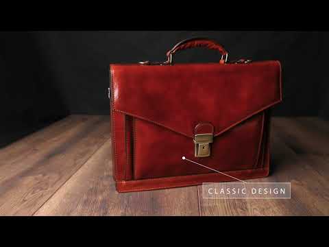Cognac Brown Leather Briefcase - The Magus | Time Resistance Official Video