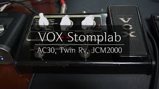 Video thumbnail for VOX Stomplab IIG : AC30, Twinreverb, JCM2000 Amp Model by 김유현 Yoohyun Kim