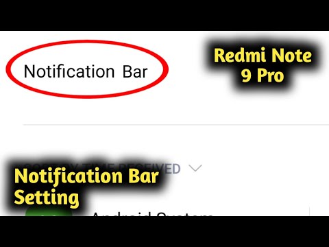 Redmi Note 9 Pro Notification Bar Change Setting