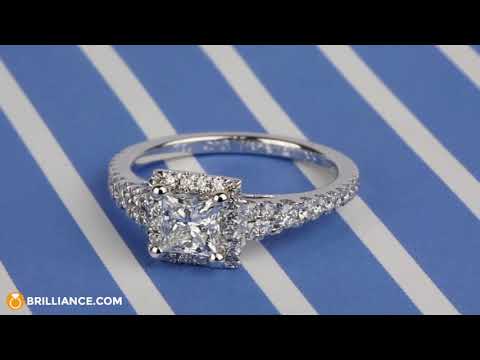 Split Shank Halo Princess Diamond Engagement Ring (1 Carat)