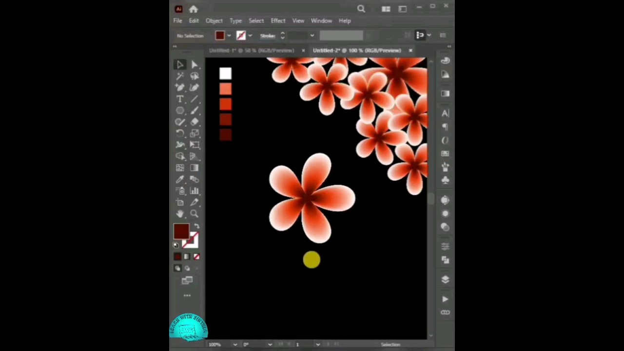 Vector Flower Design in Illustrator #shortvideo #flowerdesign