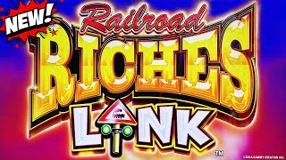 NEW Railroad Riches Link Cowgirl slot! Full Screen BIG WIN and Bonuses at the Venetian in Las Vegas!