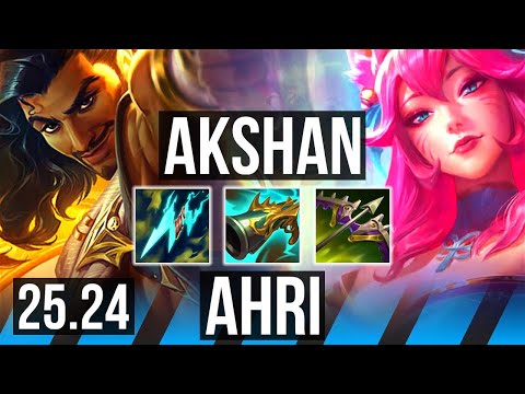 AKSHAN vs AHRI (MID) | 21/2/9, 49K damage | KR Master | 25.24