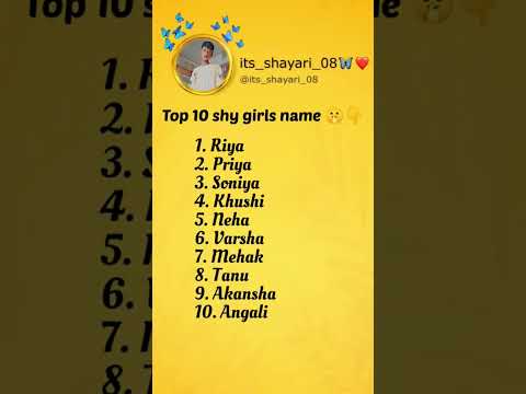 Top 10 Shy girls names 🤫😅👉 comment your name 😜 #viral #girl #tweets #shorts