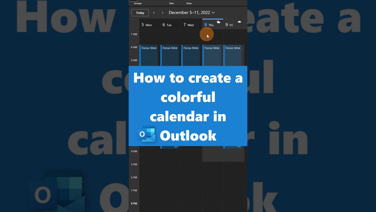 How to create a colorful Outlook calendar #shorts