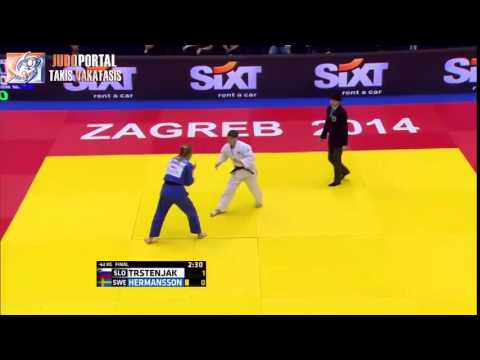 Judo Grand Prix Zagreb 2014 Final -63kg TRSTENJAK Tina (SLO) - HERMANSSON Mia (SWE)