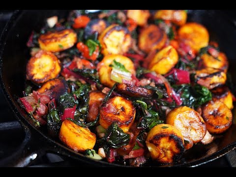 Plantain Swiss Chard Hash | CaribbeanPot.com