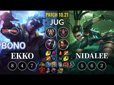 KT Bono Ekko vs Nidalee Jungle - KR Patch 10.21