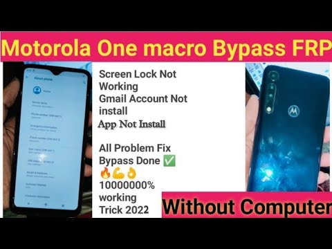 Motorola one macro XT2016-1 FRP || Google Lock Bypass Without Pc || Letest Trick 2022