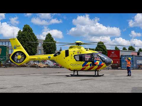 Lifeliner 4 PH-DOC landt in Ommen voor 112 dag en vertrekt vervolgens naar inzet in Wezep