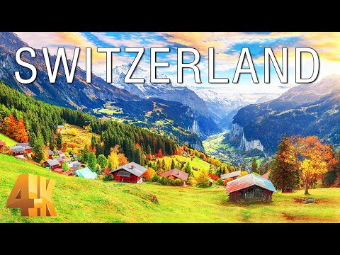 FLYING OVER SWITZERLAND (4K UHD) - Soft Music With Stunning Natural Landscapes For Daily Relaxation