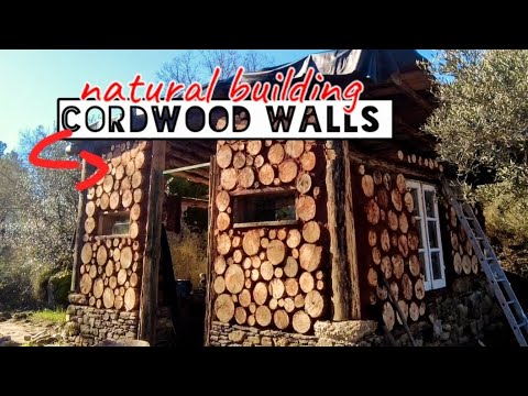 building a off-grid house: part2 cordwood walls + planting first potatoes