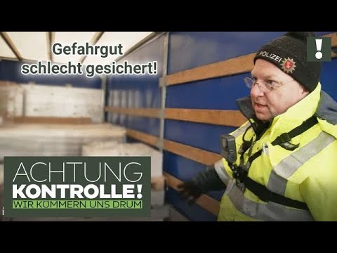 "Wenn man langsam fährt muss man nicht bremsen!" 😏 Gefahrgut nicht gesichert! | Achtung Kontrolle