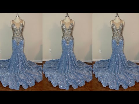 How to sew a sequin prom dress with bodice applique...