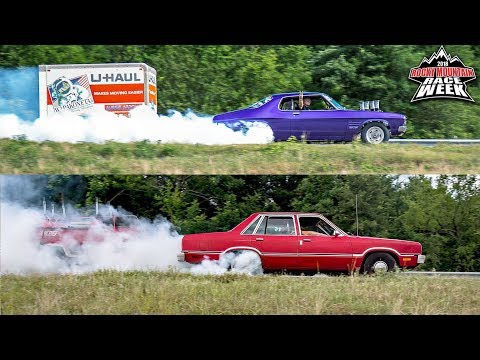 Trailer Burnouts, Rainy RACE CAR Road Trip & Carnage!