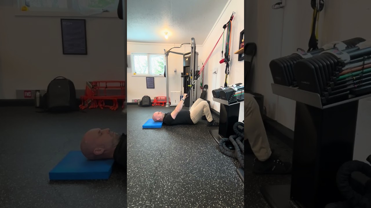 Supine One Arm Cable Row (Side View)