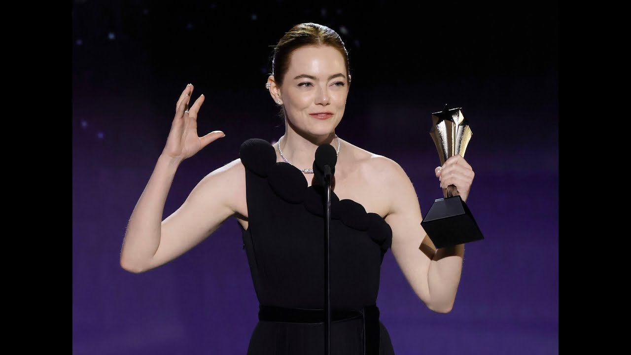 Emma Stone wins the “Best Actress” award at the 29th annual Critics Choice Awards.