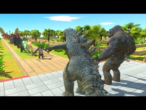 Godzilla 2014 vs King Kong Death Run | Animal Revolt Battle Simulator