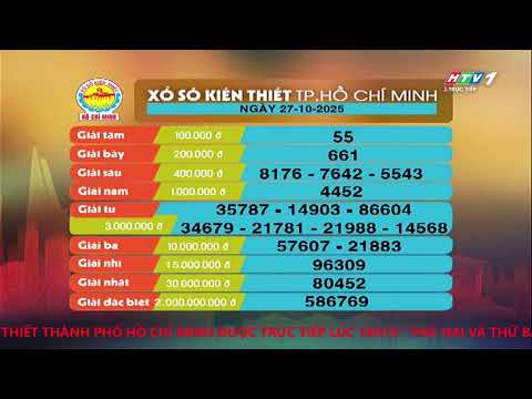 Xổ số kiến thiết TP.HCM || HTV1 || 27/10/2025
