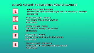NÖBETÇİ ECZANELER